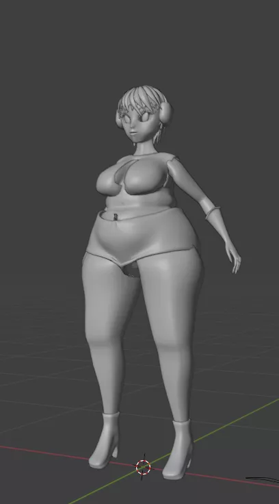 Work in progress. High-poly BBW anime girl I made from scratch in Blender.