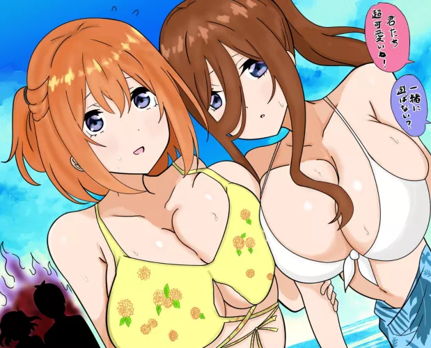 Yotsuba And Miku Getting Hit On At The Beach