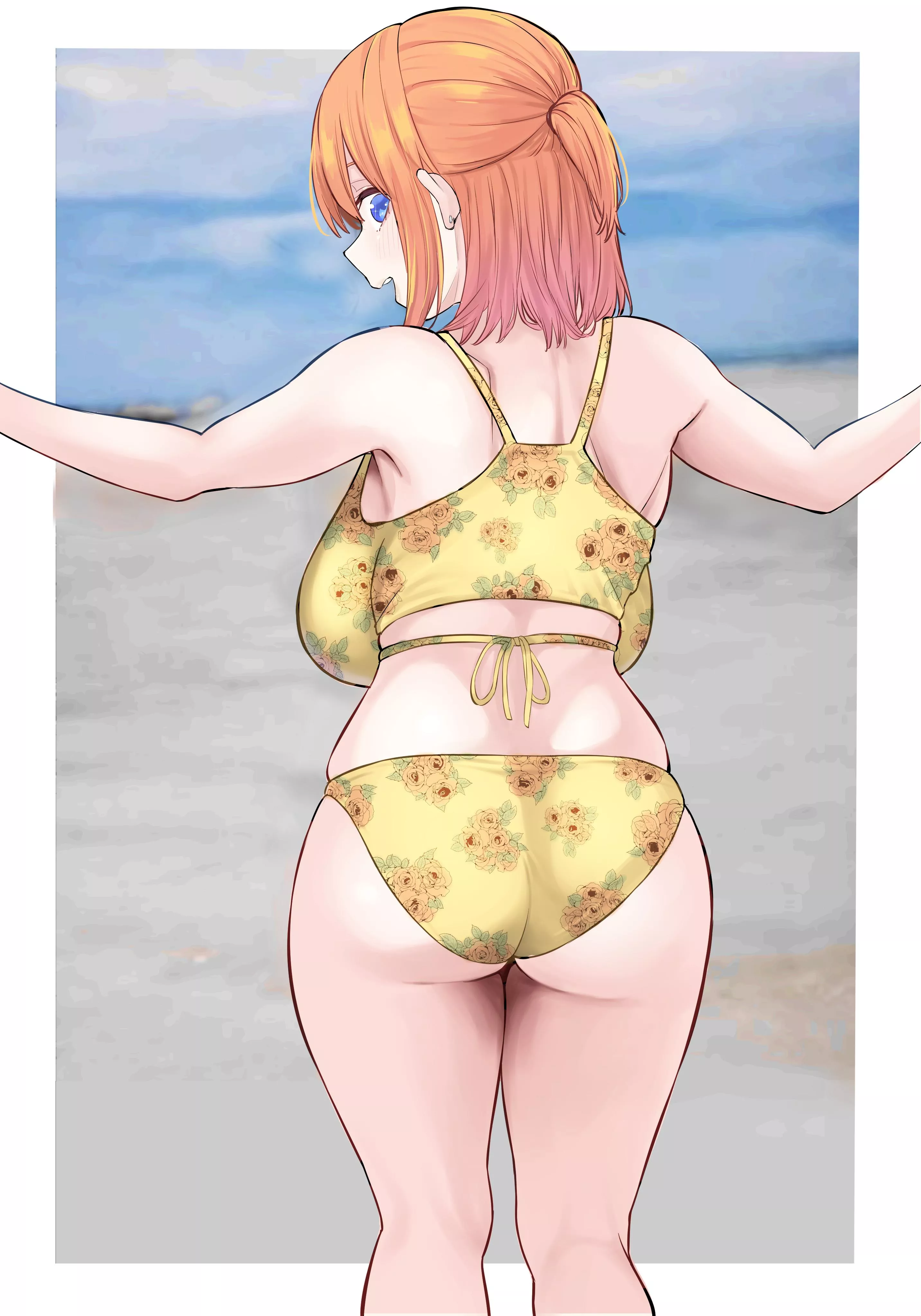 Yotsuba Enjoying The Beach In Her Floral Bikini (Quintessential Quintuplets)