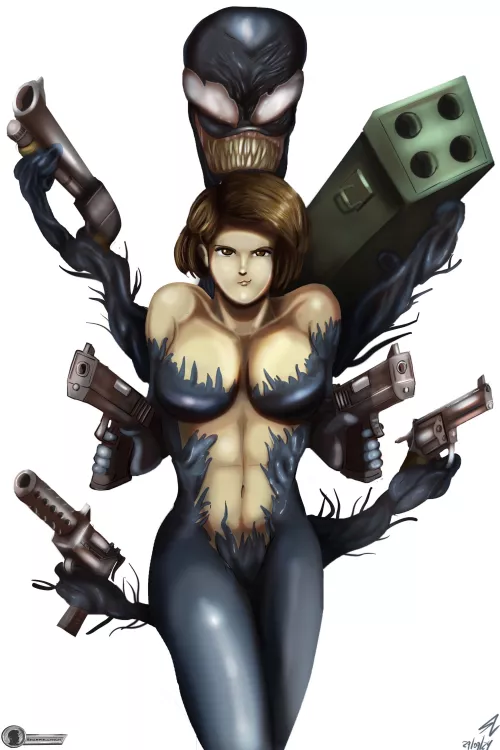 You want stars? We'll give you stars... (venomized Jill, by me)