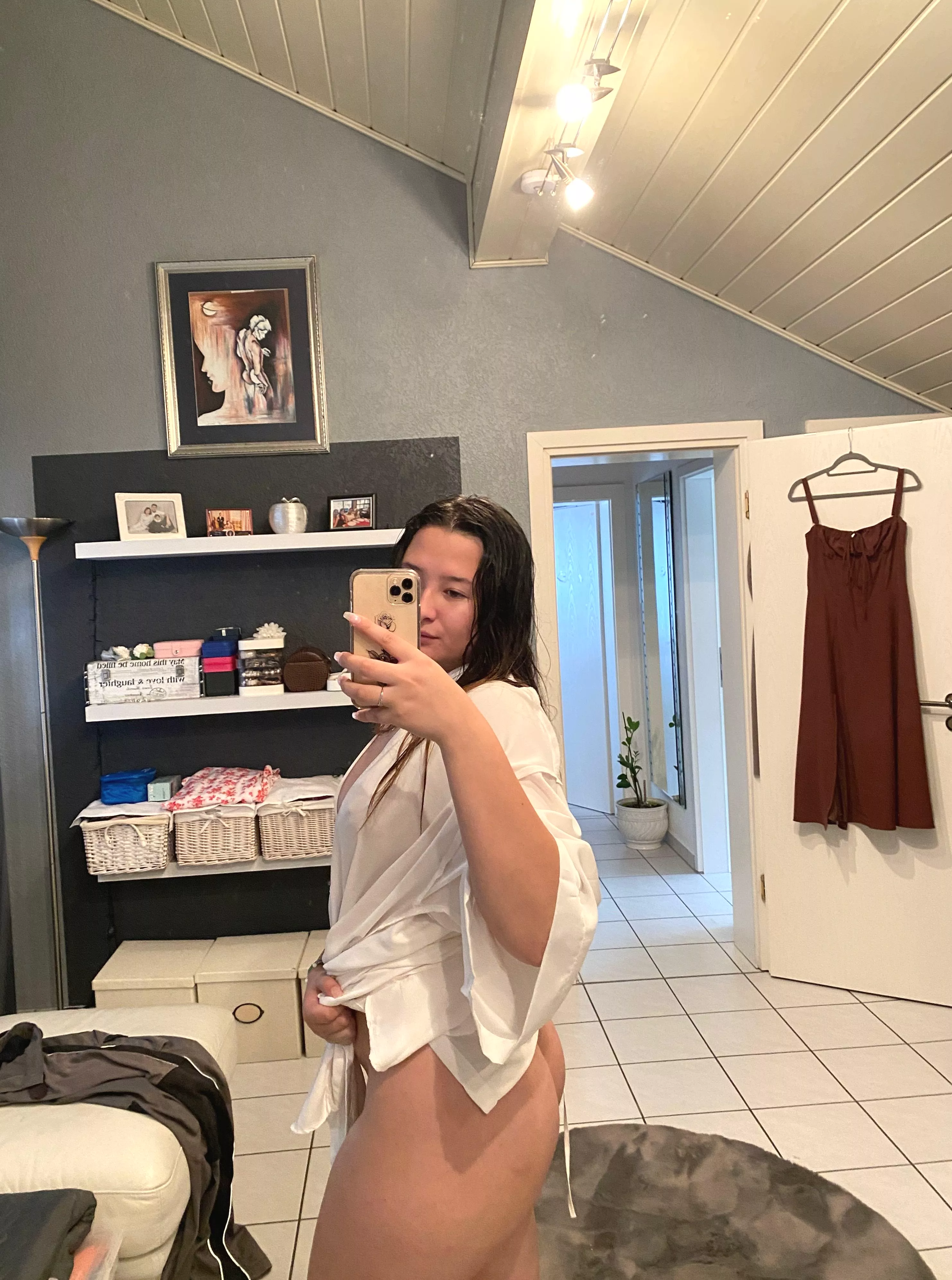 A view of the slender body in the mirror