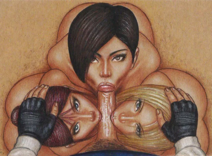 Ada, Claire and Annette with Leon (EdiTheMad) [Resident Evil 2]