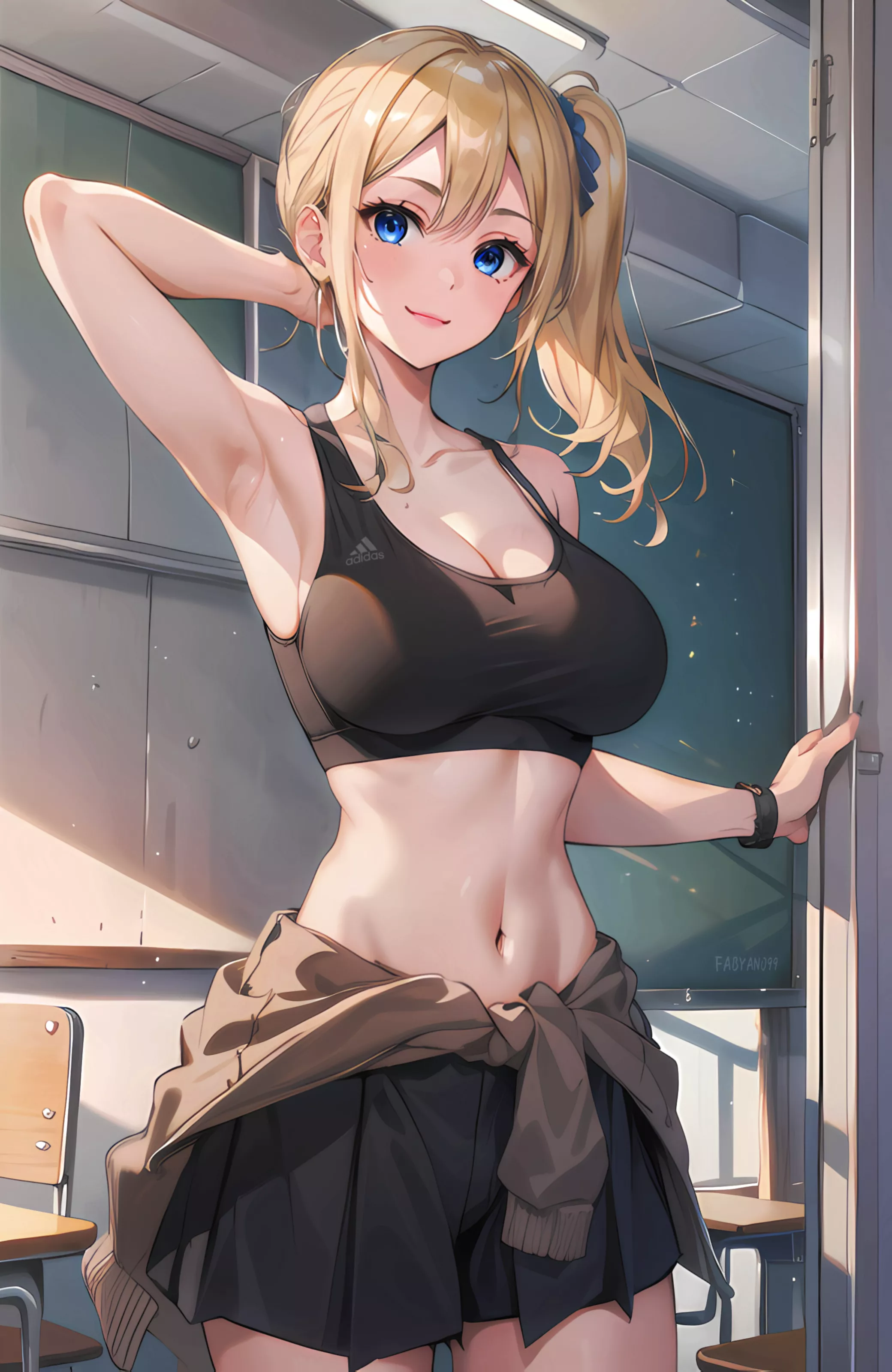 Ai Hayasaka is ready for physical activities.