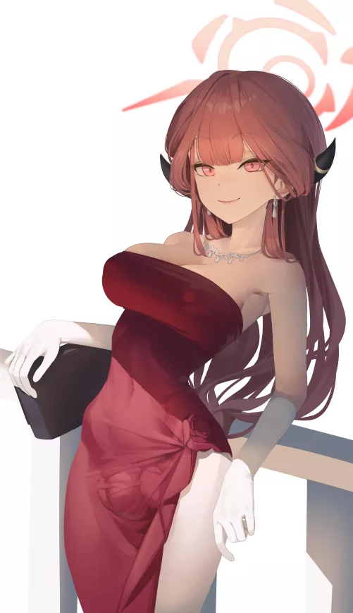 Aru Red Dress Beauty (tagua) [blue archive]