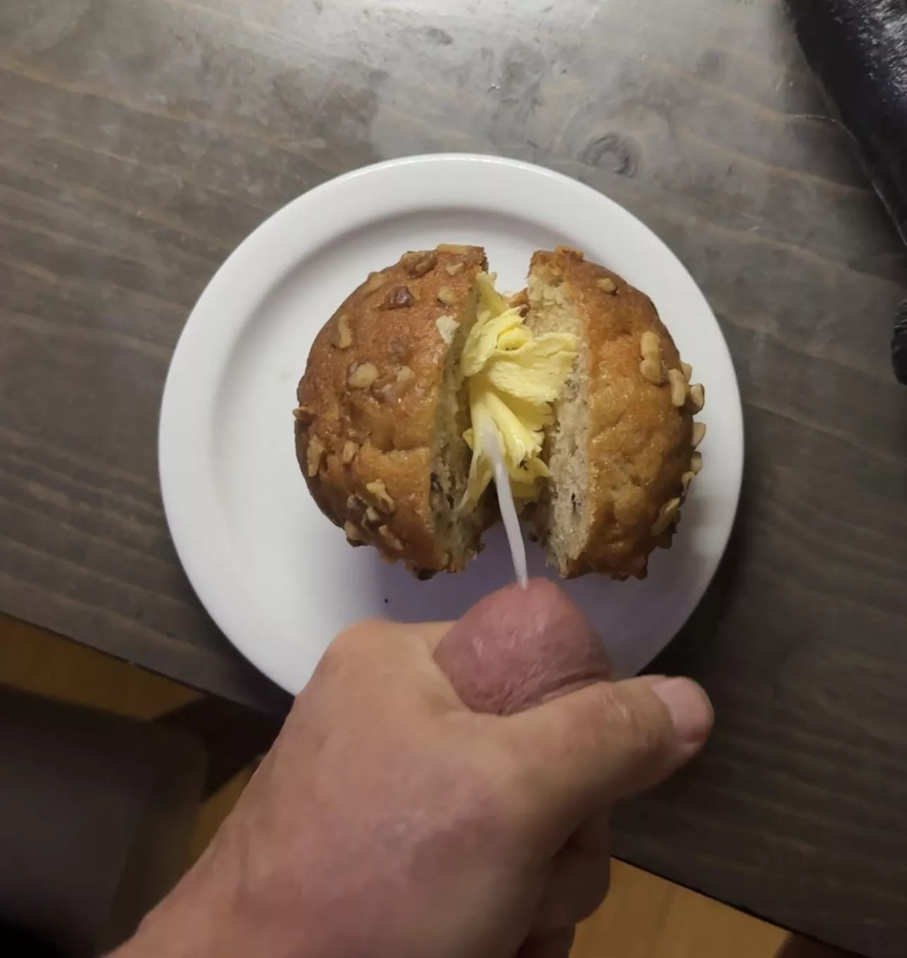 Banana nut on my muffin