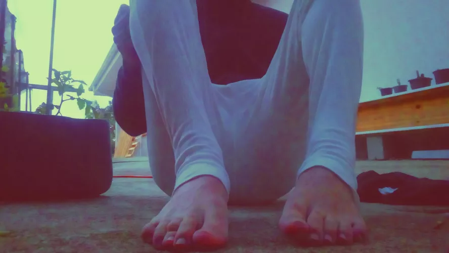 barefoot on the floor