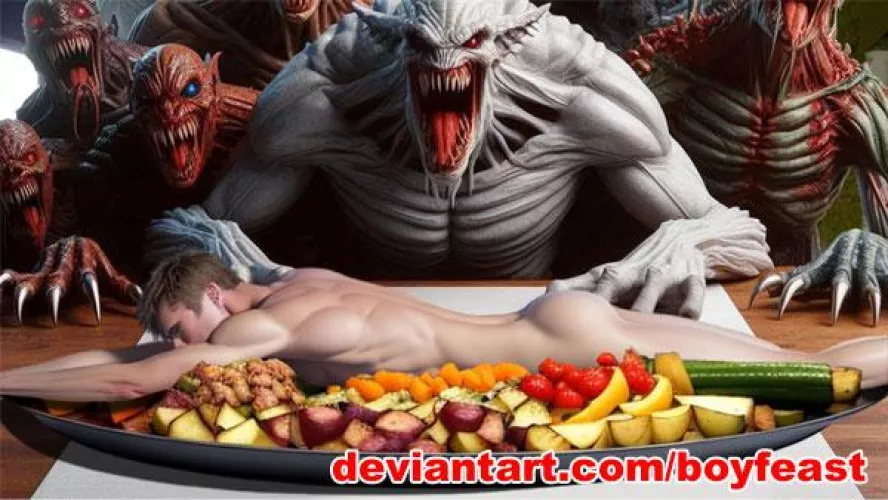 Boy on a Platter with Roasted Veggies