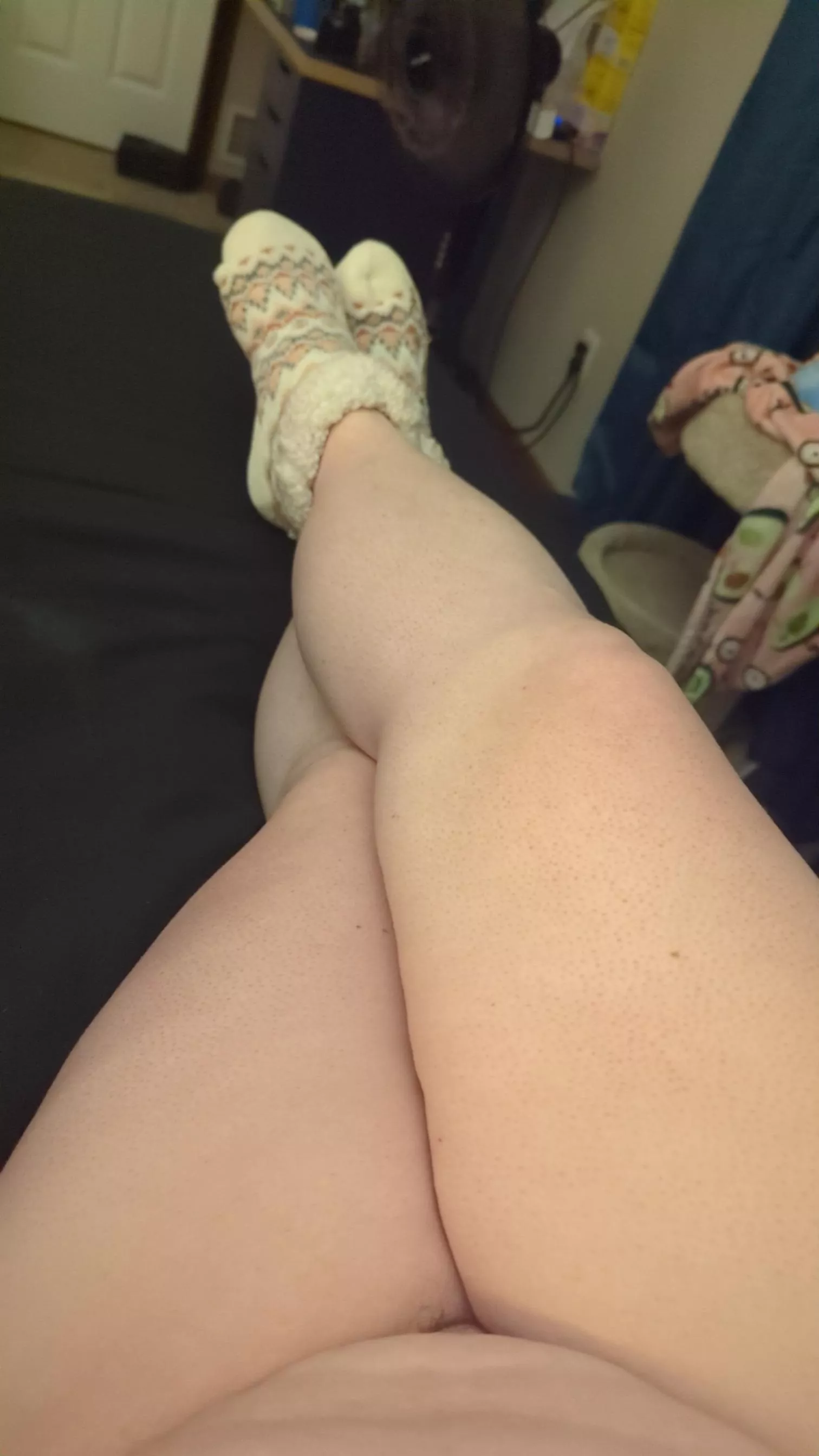 Burr, it was cold today! Had to find my slippers.