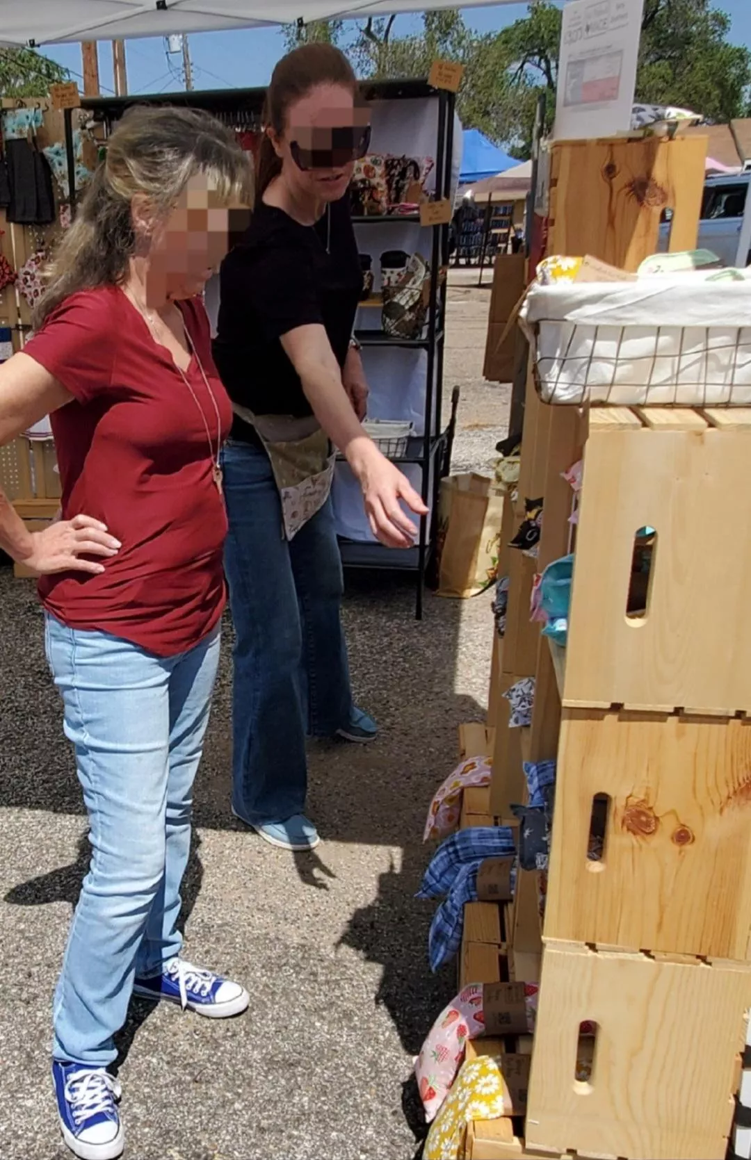 Checking out some of the homemade items at the farmers market