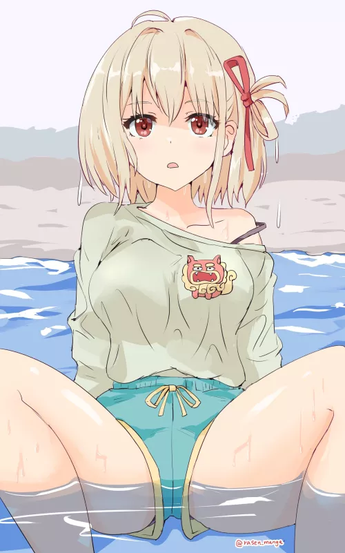 Chisato Spreading Her Legs On The Beach 