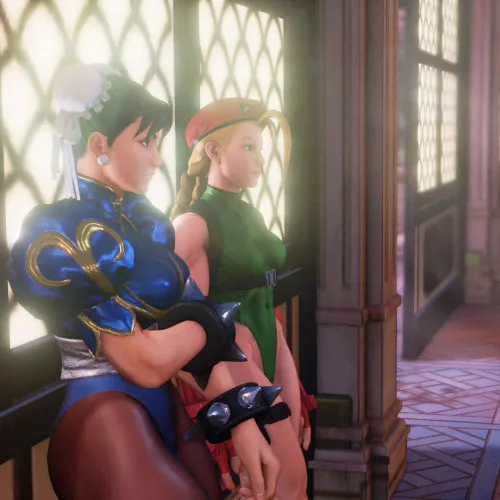 Chun-Li & Cammy relaxing