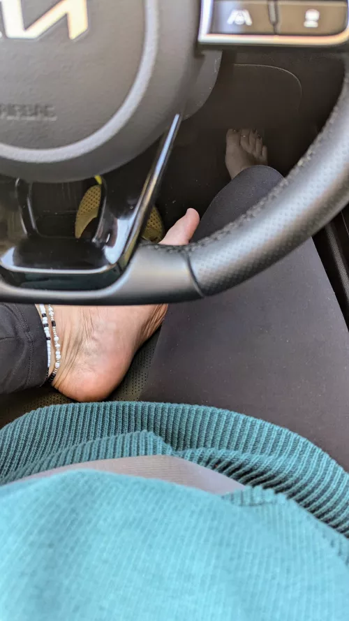 Come take a ride with me. But if you were the driver, then I would be laying my feet in your lap and sticking my toes in your mouth the whole time.