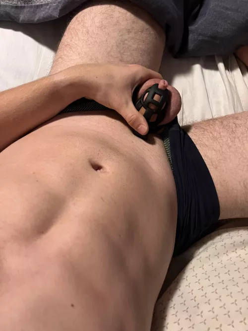 Day 14: none of my teammates know I’m locked like this.. what do you think will happen when they find out?