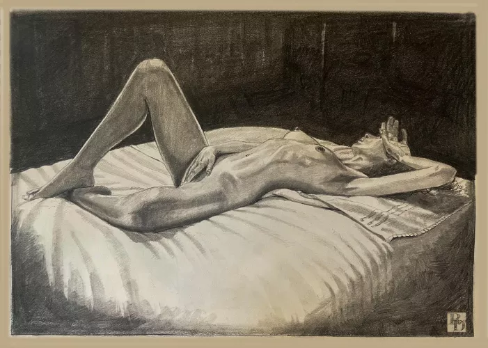 Daydreaming/graphite drawing of Rah Cleopatra by me