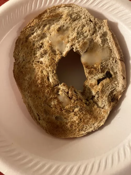 Delicious, cum on bagel