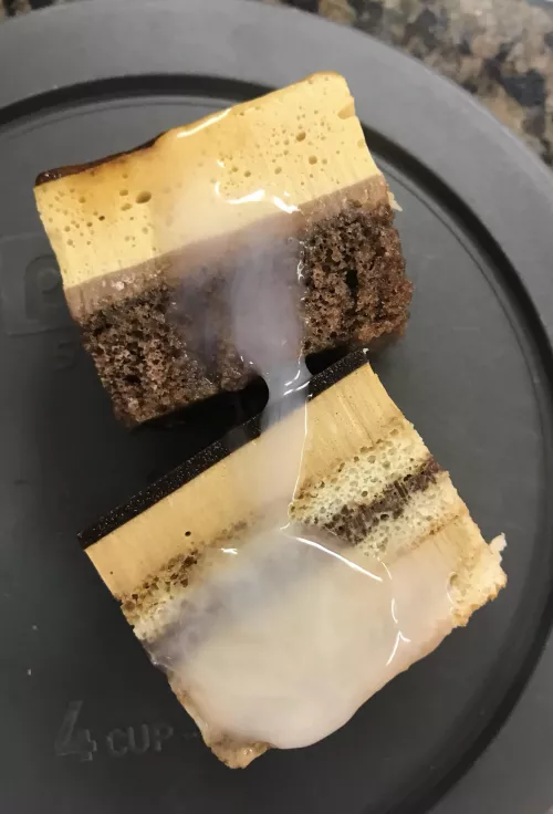 Dessert is served! Top or bottom piece?