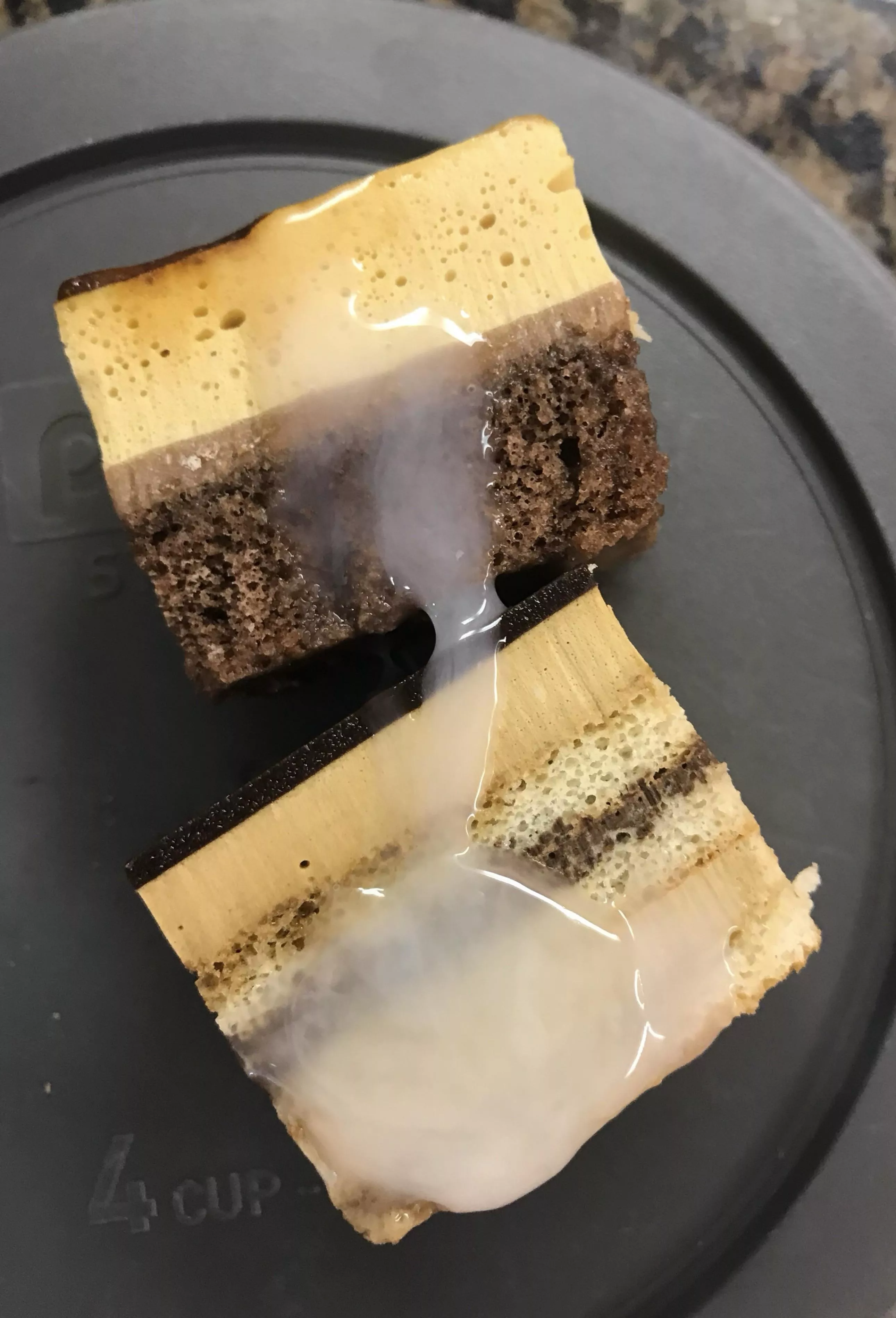 Dessert is served! Top or bottom piece?