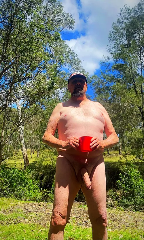 Enjoying a coffee out in Mother Nature on a nice spring morning.