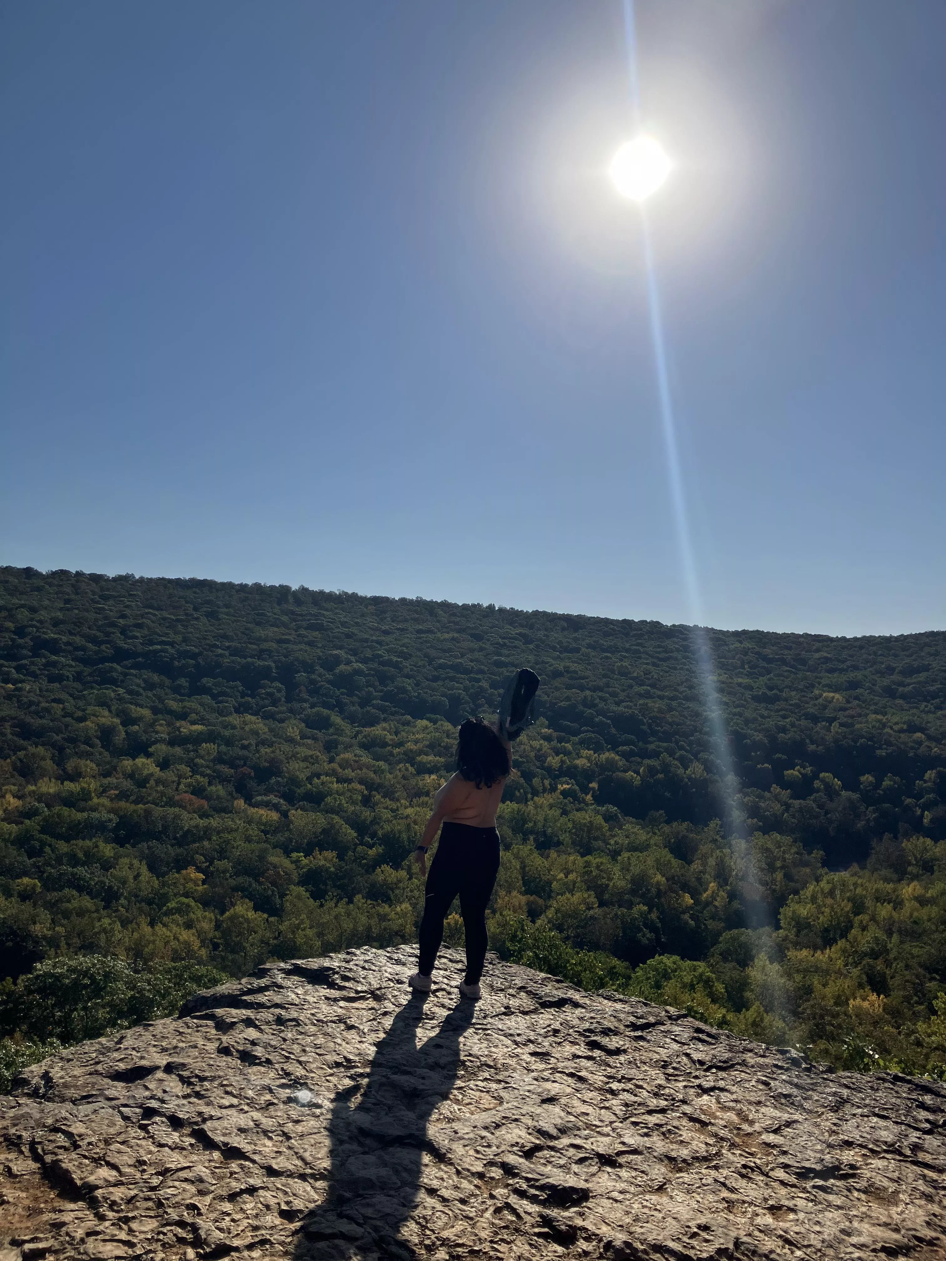 Enjoying a morning hike 