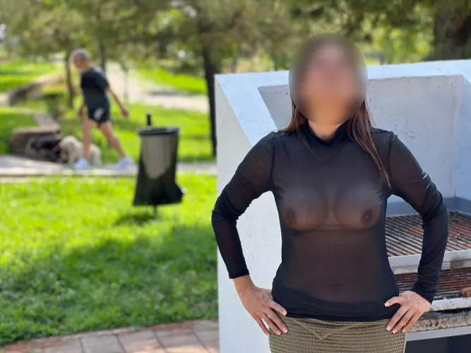 Everyone is always so friendly when I wear this sheer top