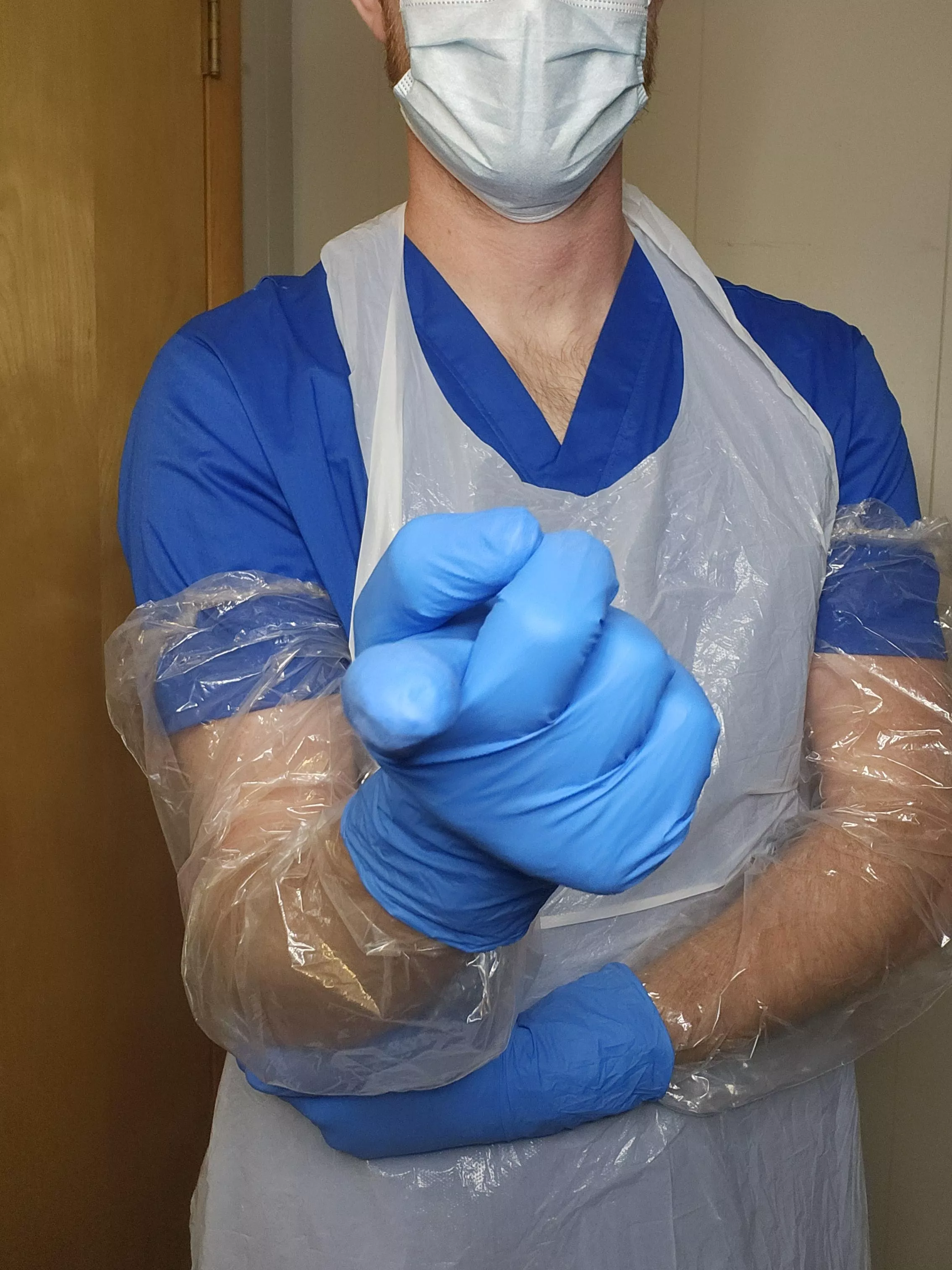 Extended cuff over shoulder length, because sometimes we go deep