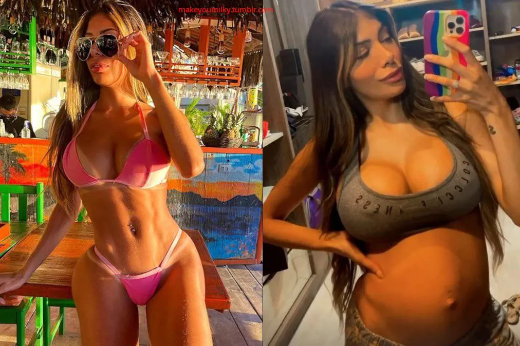 Fit and toned fitness freak to knocked up and barefoot prego.     Crazy creampies in between.