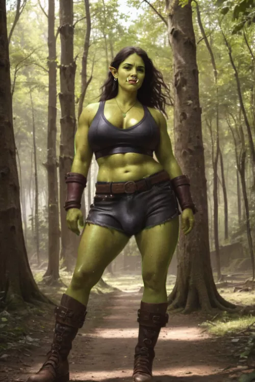 Futa orc in the forest