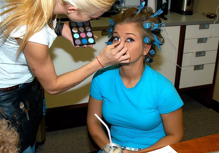 Getting Prepped for her Scene