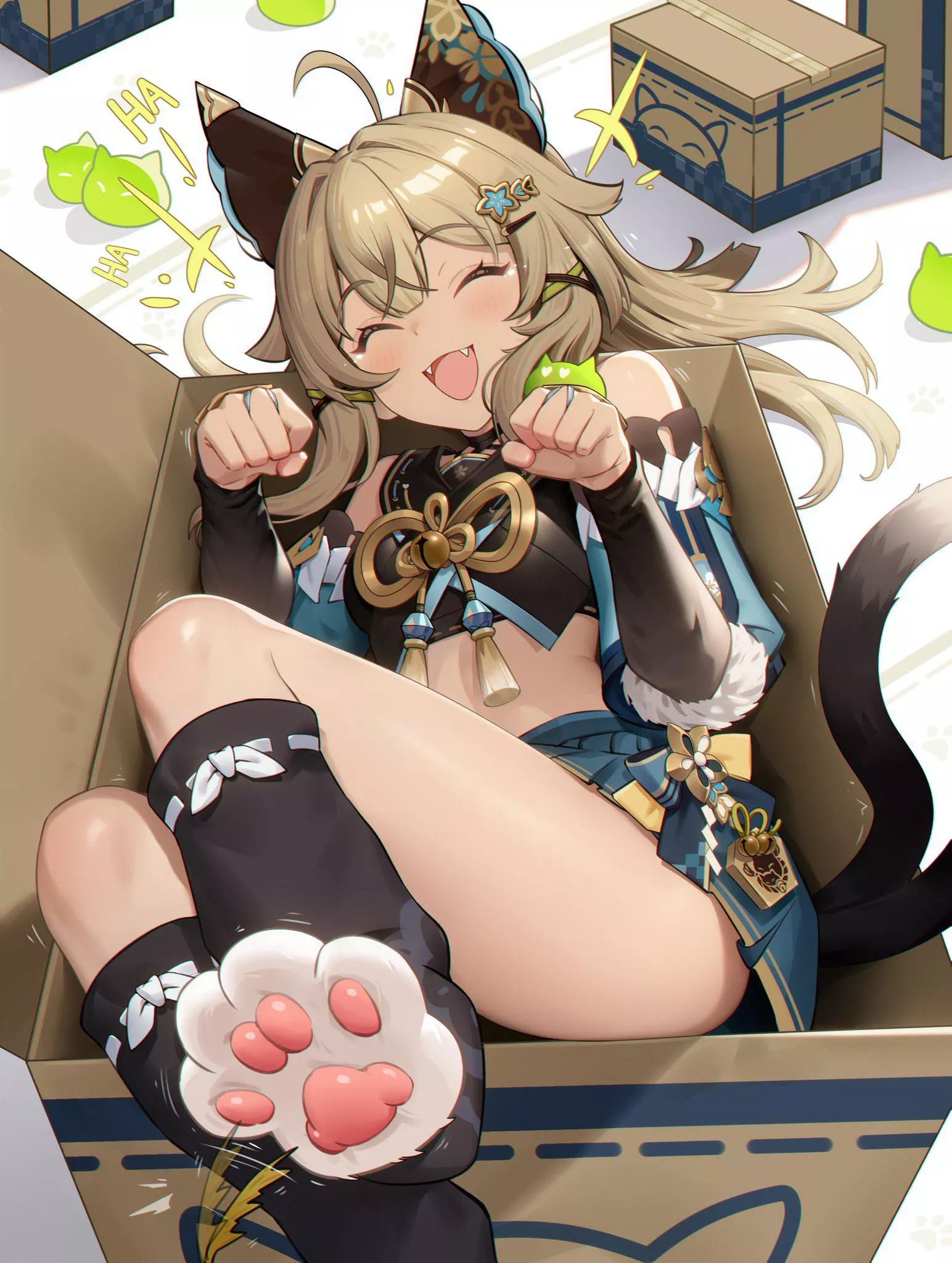 HA , don't touch them,please! They're ticklish!！