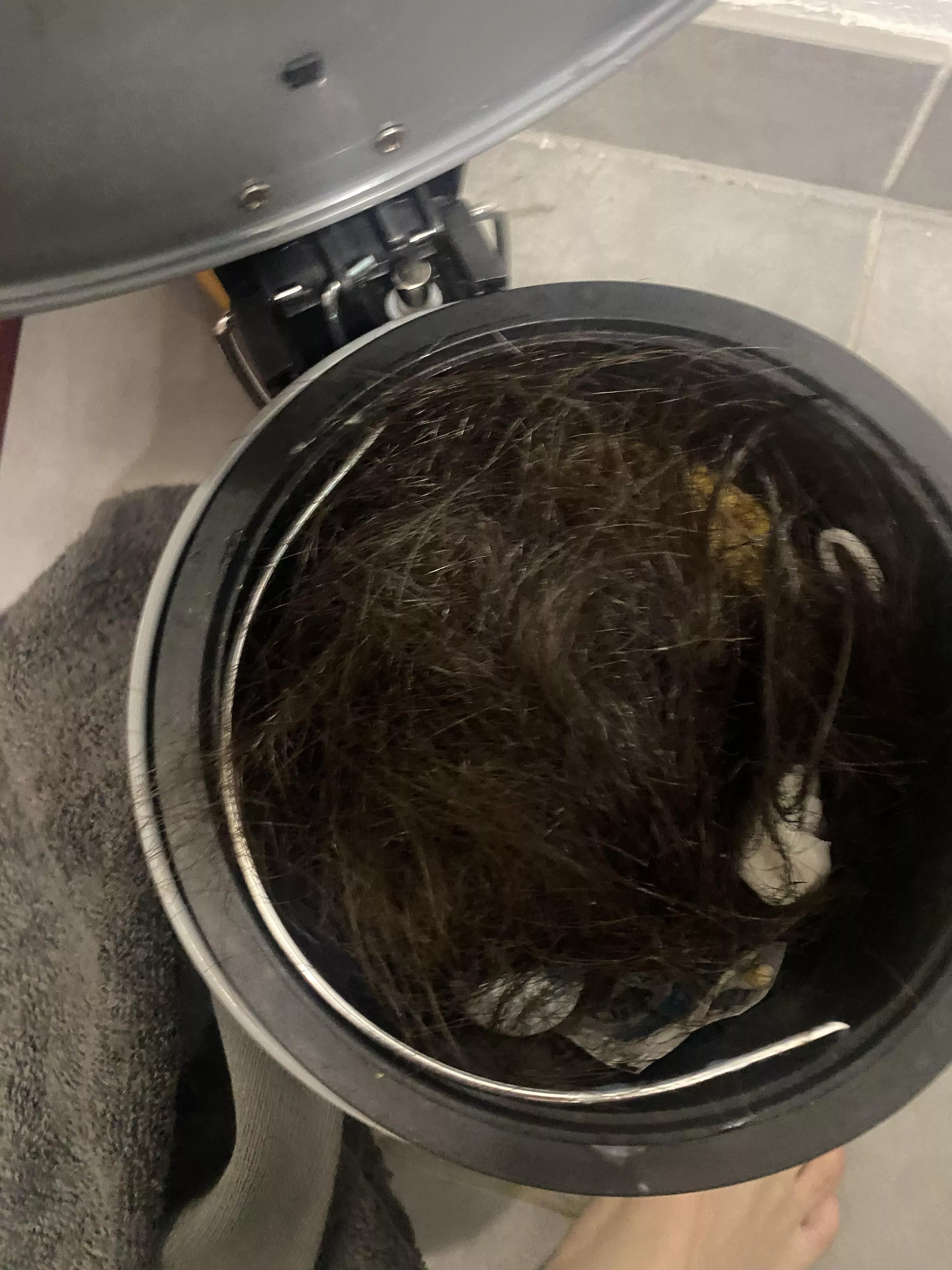 Hairfetish boy just having fun