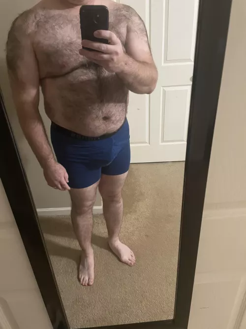 Hairy and in underwear 