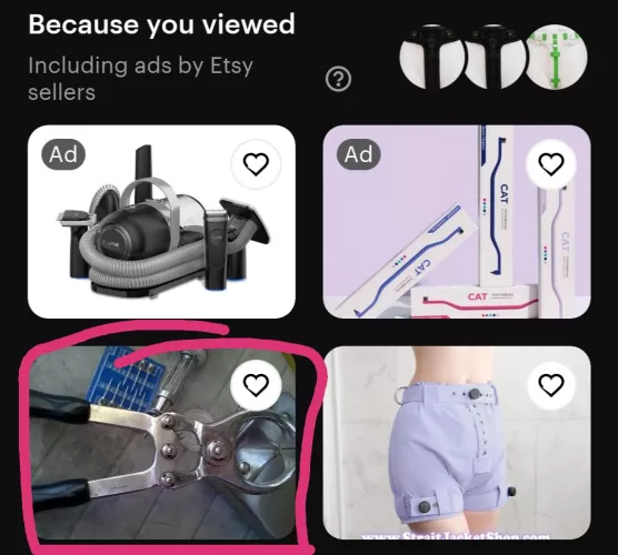 HELP, I just searched for chastity belts on etsy and it immediately showed me a castration tool 😭