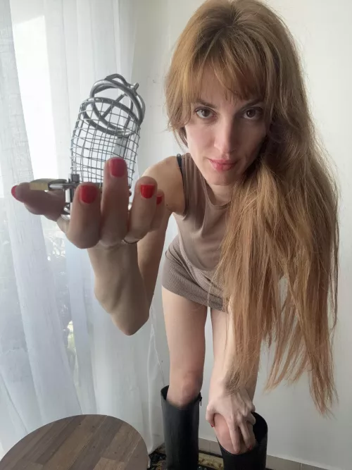 I’ll make your caged clitty squirt