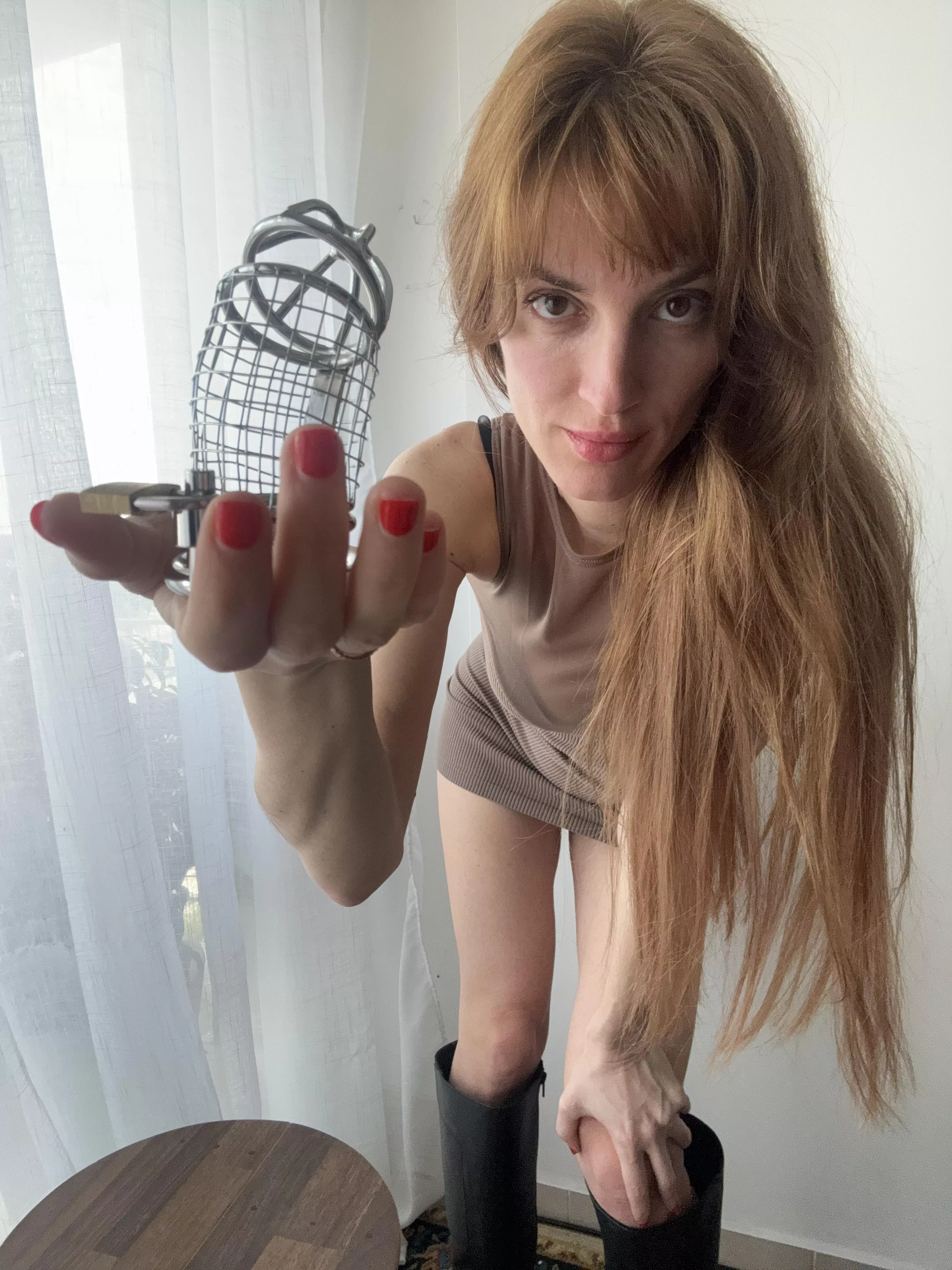 I’ll make your caged clitty squirt