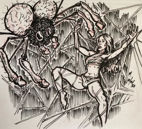 “In the Lair of the… Penis Spider!” (u/1thousandwords), by me