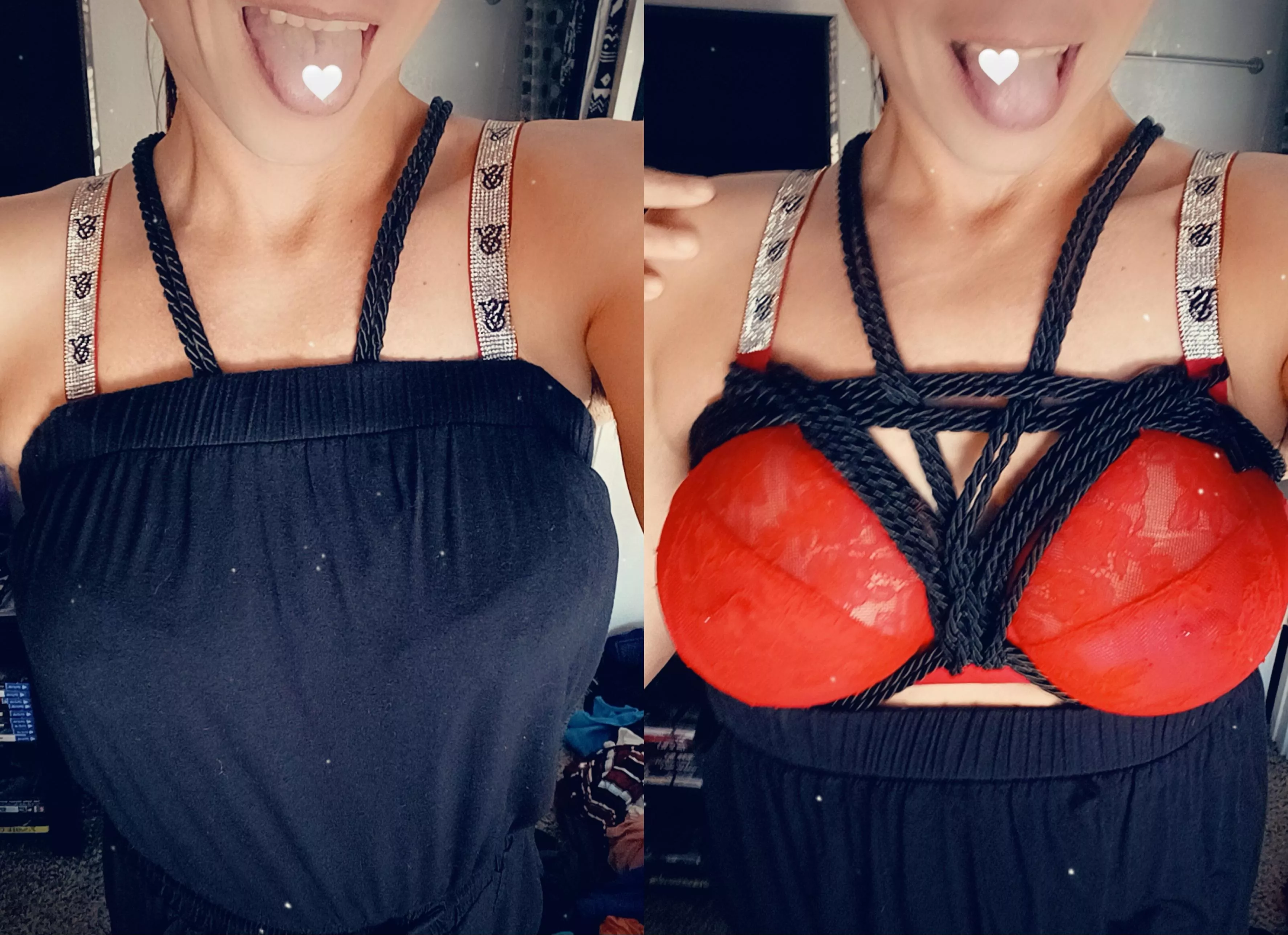 It's obvious I'm wearing a shine strap bra under my tube top, what's not obvious is what it looks like under my tube top 😈