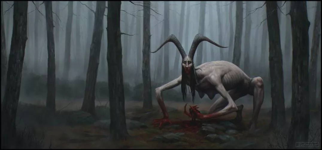 (Ivo Francisco) [F] gonna be honest i have no idea why i found this on rule34.  it's just art. doesn't look suggestive to me, even with the boobs. but, it is pretty spooky and that's what we want here