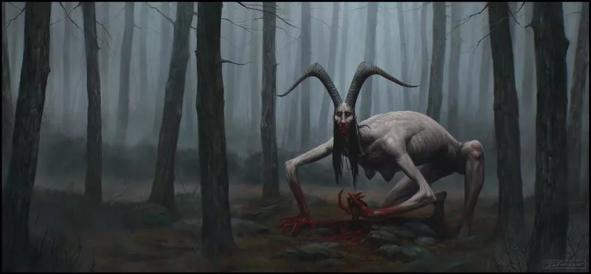 (Ivo Francisco) [F] gonna be honest i have no idea why i found this on rule34.  it's just art. doesn't look suggestive to me, even with the boobs. but, it is pretty spooky and that's what we want here