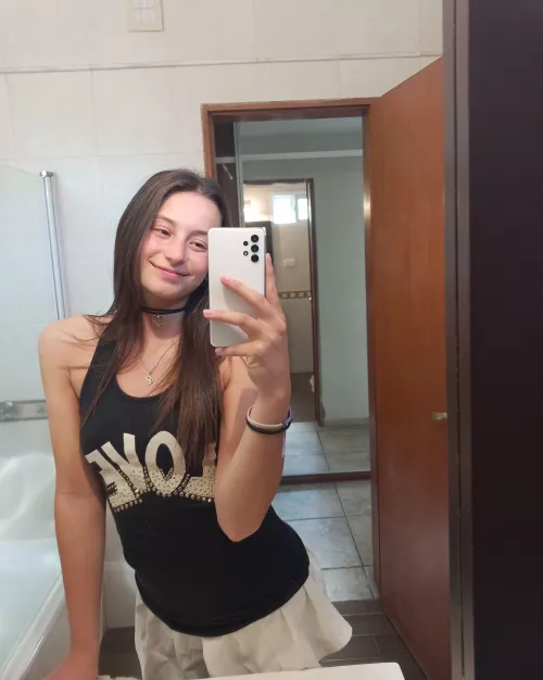 Just a cute selfie in the bathroom for you