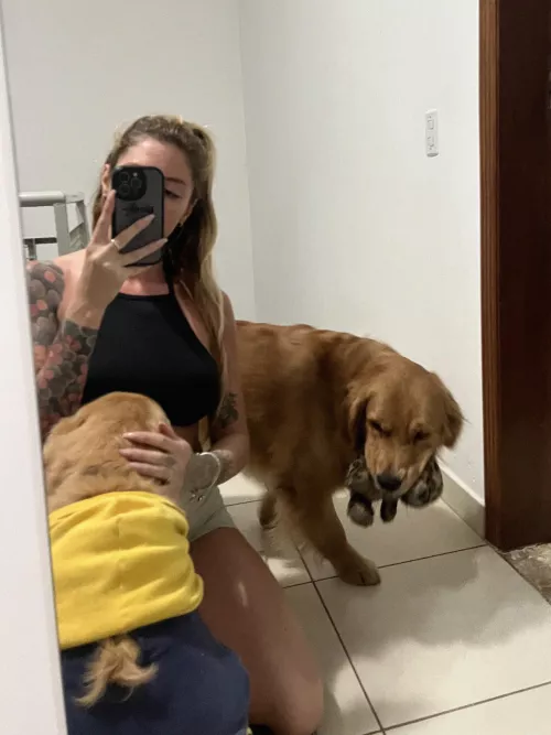 Just me and my loyal partner in crime… but don't let the cute face fool you, the real trouble starts when the leash comes off. 22F