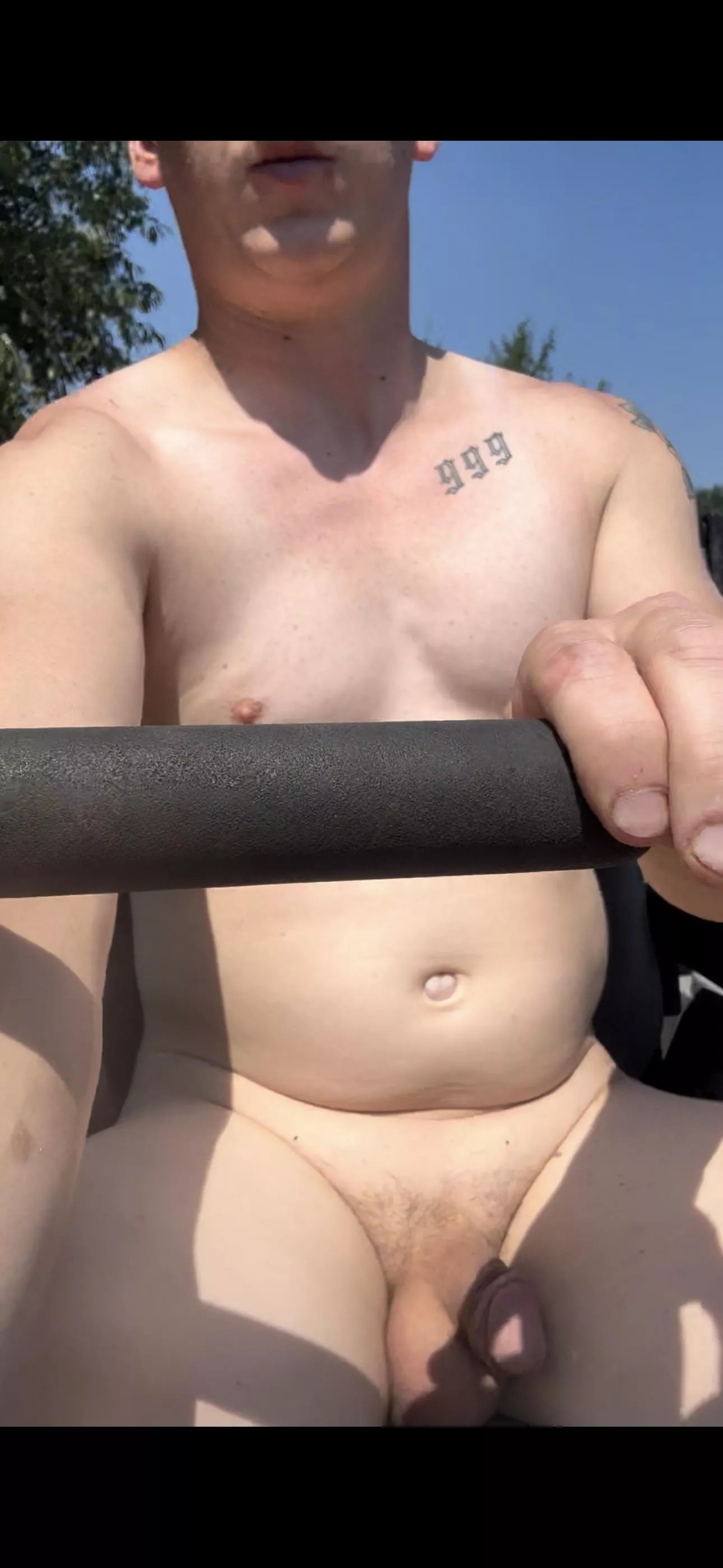 Mowing till the sun goes down 