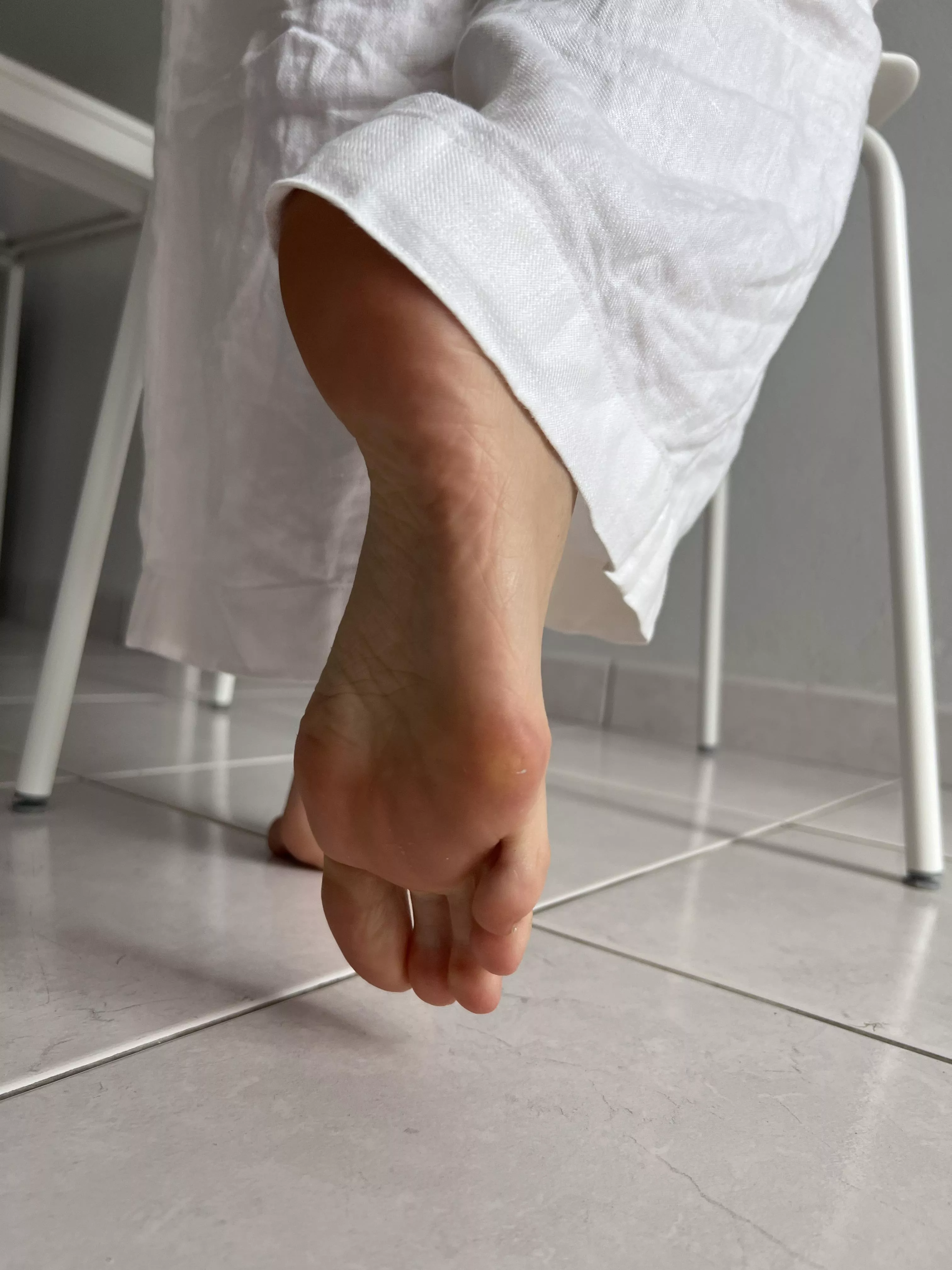 My soles should be resting on your face