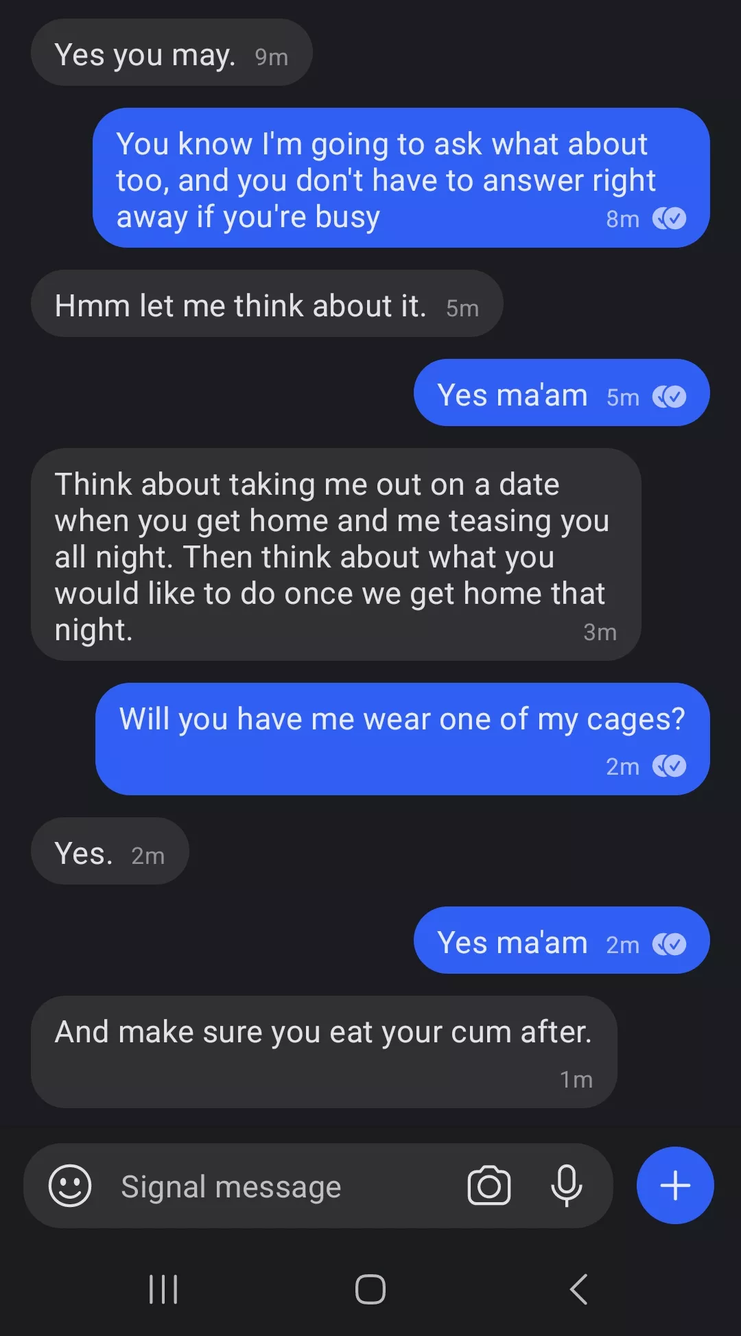 My wife has been making me eat my own since I've been deployed, can't wait to get home and see what she has in store for me