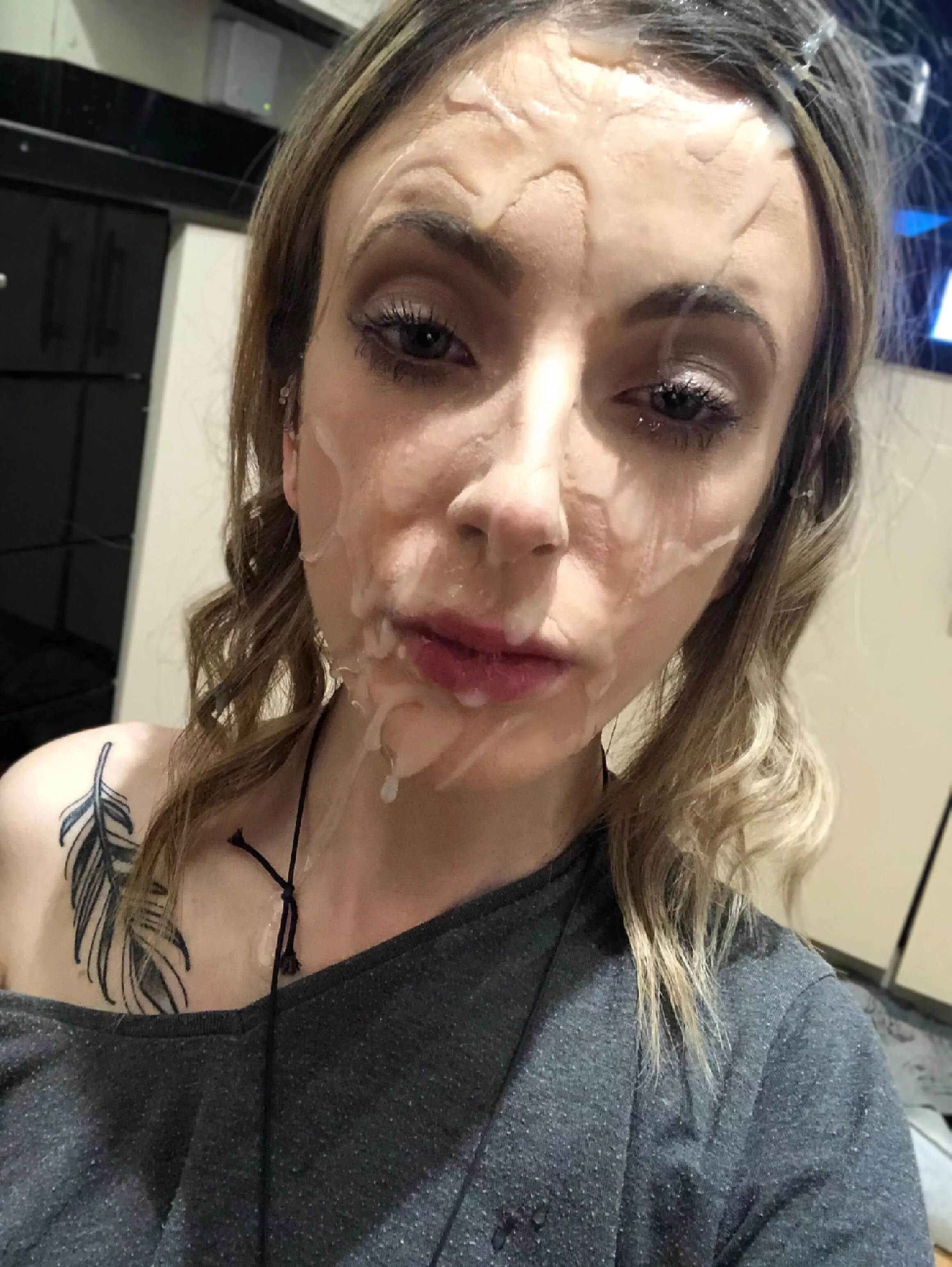 Not keen on how rough this lighting makes me look, but I ultimately had to post this pic to show off the cumshot!