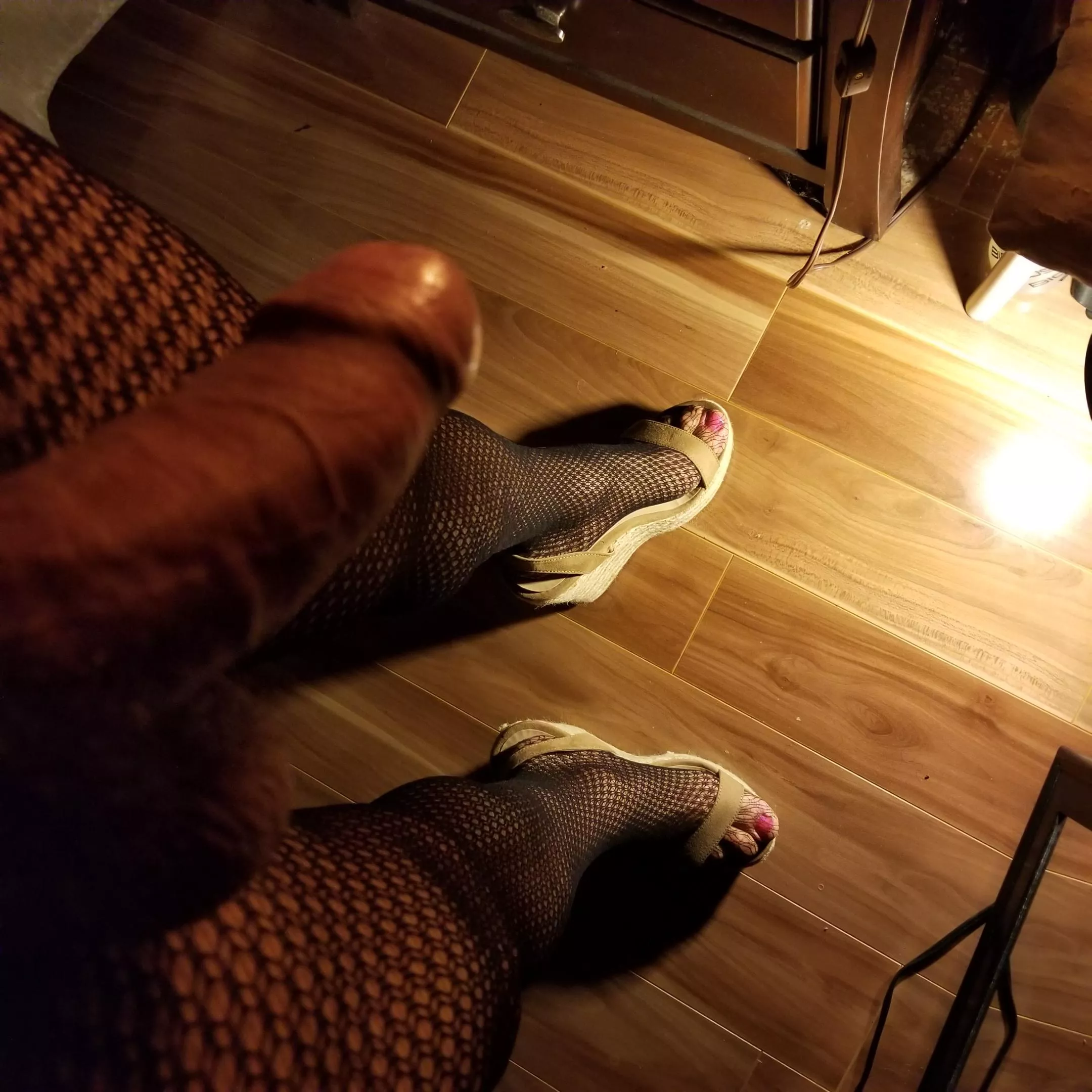 Nylons, cocks in high heels