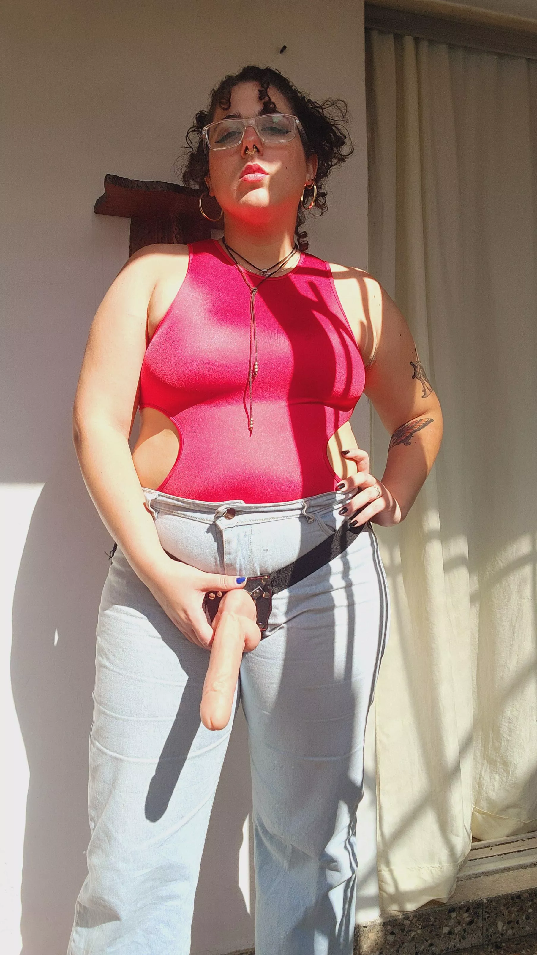 On your knees and with your mouth open 