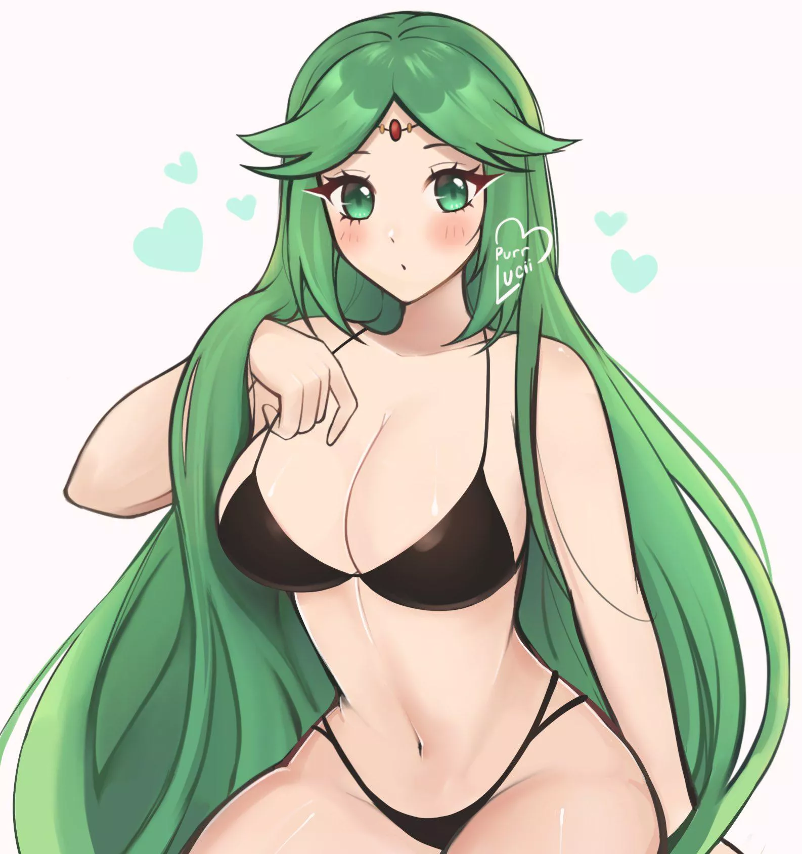 Palutena swimsuit !! 💚✨ artwork by purrlucii