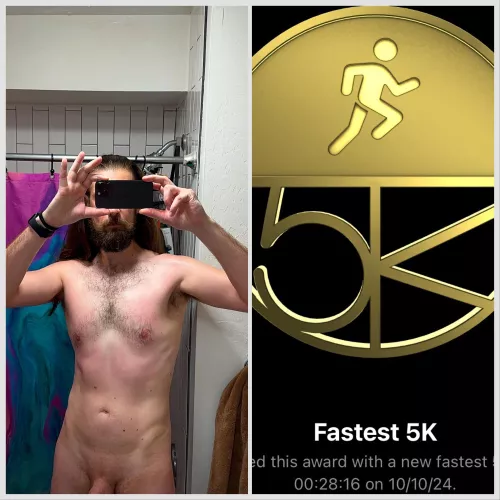 Pre cold shower / post new PB 5K