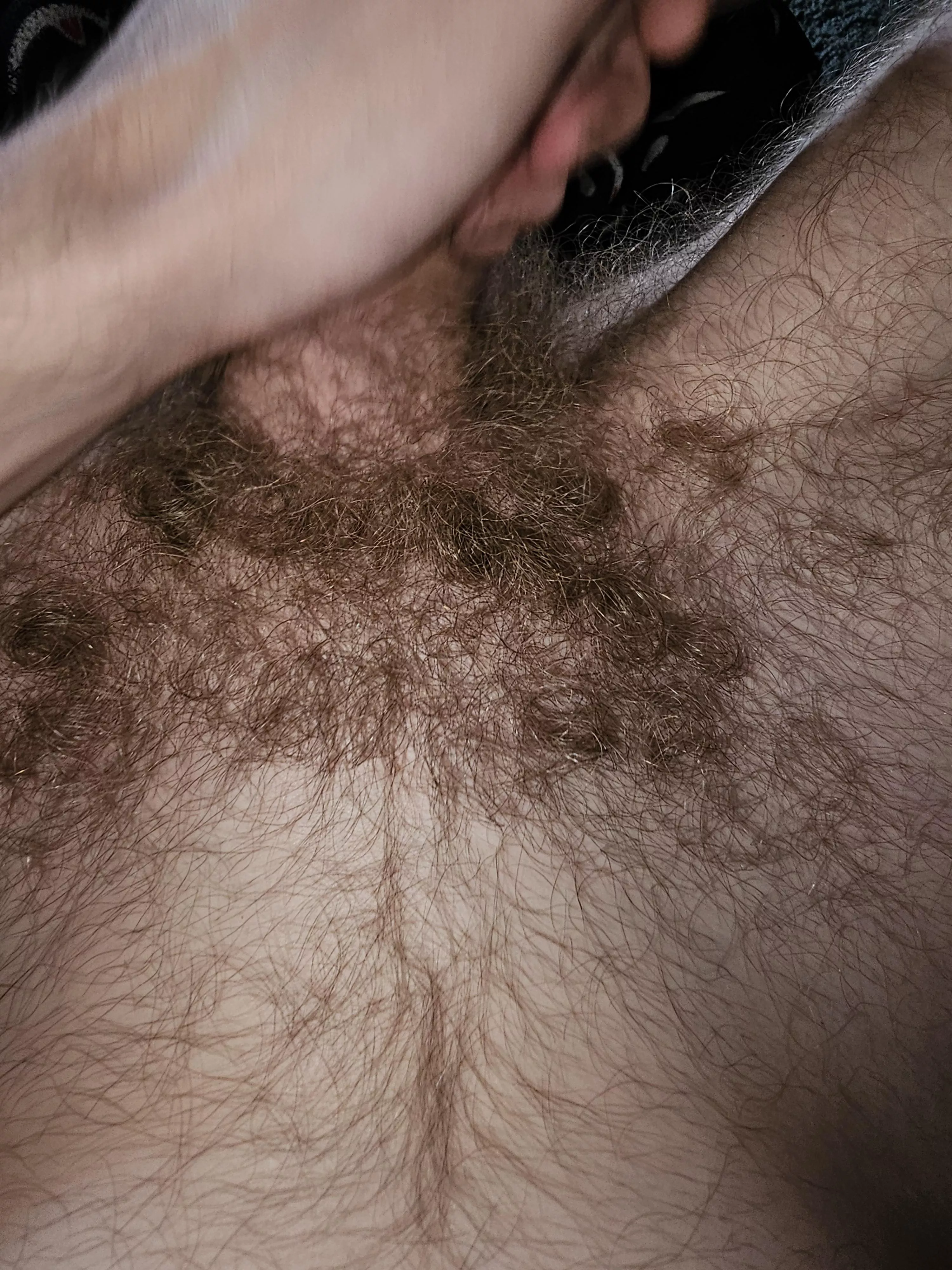 Pumping my hairy dong while watching football.