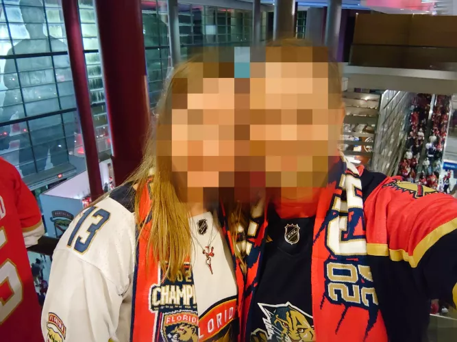 Showing off the key at an NHL game Infront of thousands of people. Yes, Kuck was in the pink cage too.